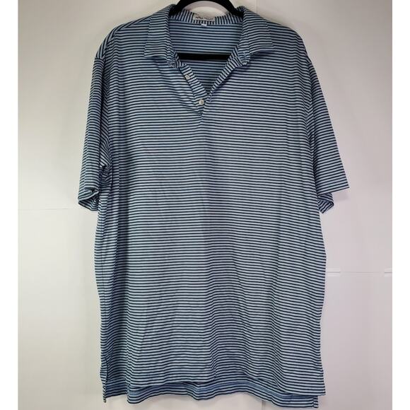Peter Millar Crown easy bolder stripe Comfort Golf Polo Men's XL Blue Striped - Picture 3 of 8